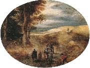 unknow artist A Hilly landscape with a Horse-Drawn cart and other oil painting picture wholesale